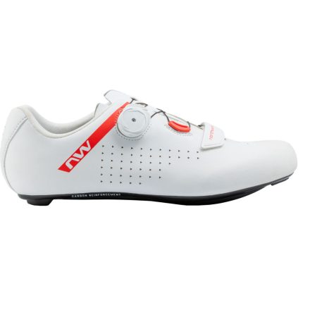 Cipő NORTHWAVE ROAD CORE PLUS 2 45,5 FEHÉR/FLUO PIROS