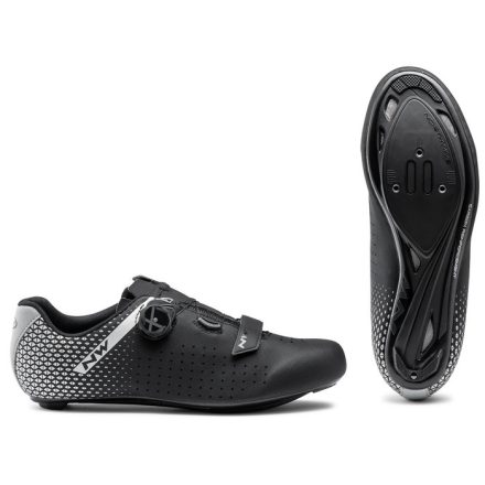 Cipő NORTHWAVE ROAD CORE PLUS 2 WIDE 41,5 fekete/ezüst