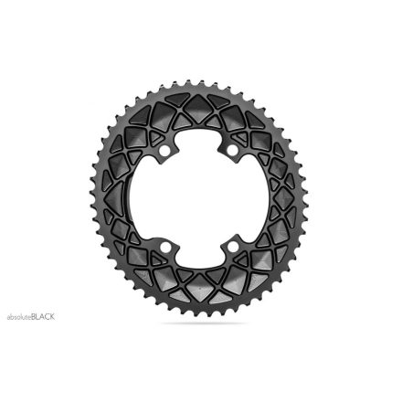 Lánckerék aB Országúti OVAL 110BCD asszim Shimano 9100/8000 4 lyukas fekete 52T