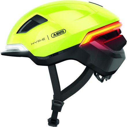 ABUS kerékpáros városi sisak HYP-E, In-Mold, beépített index funkcióval, signal yellow  M (54-58 cm)