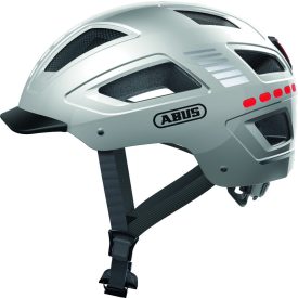   ABUS kerékpáros városi sisak Hyban 2.0 LED, ABS, signal silver, XL (58-63 cm)