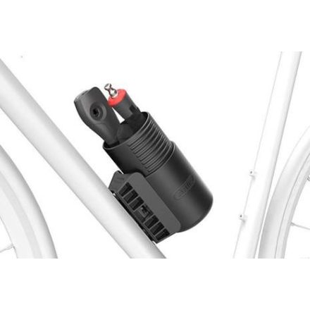 ABUS lakattartó QST Quick Store, 6mm-es láncos lakatok számára, kemény héj, állítható magasság (80 és 110 cm-es láncokkal is kompatibilis), kulacstartó szemhez rögzíthető, fekete