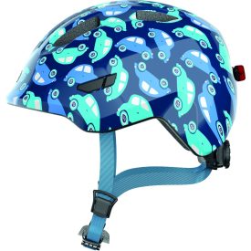   ABUS kerékpáros gyerek sisak Smiley 3.0 LED, In-Mold, blue car, S (45-50 cm)