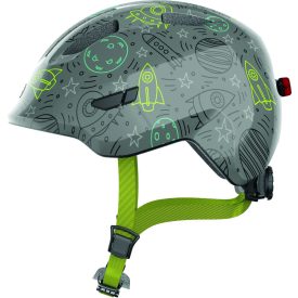  ABUS kerékpáros gyerek sisak Smiley 3.0 LED, In-Mold, grey space, M (50-55 cm)