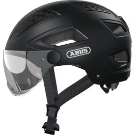   ABUS kerékpáros városi sisak Hyban 2.0 ACE, ABS, beépített átlátszó szemüveggel, velvet black, L (56-61 cm)