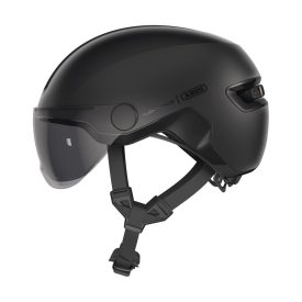   ABUS kerékpáros városi sisak Hud-Y ACE, In-Mold, beépített átlátszó szemüveggel, velvet black, L (57-61 cm)