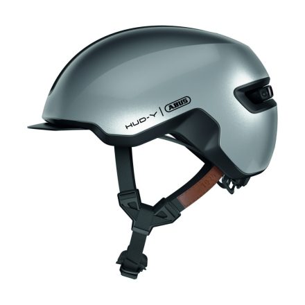 ABUS kerékpáros városi sisak Hud-Y, In-Mold, gleam silver M (54-58 cm)