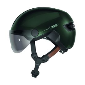   ABUS kerékpáros városi sisak Hud-Y ACE, In-Mold, beépített átlátszó szemüveggel, moss green M (54-58 cm)