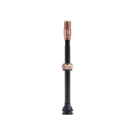BBB Cycling kerékpáros tubeless szelep BTI-166 Al Valve Corecap, alu, letekerhető szeleppel, auto szelep, presta törzs, 2 db, 80 mm, réz