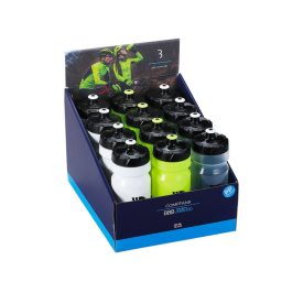   BBB Cycling kerékpáros kulacs display BWB-01D CompTank, 550 ml, fehér/fekete, neon sárga, átlátszó/fekete (12 db)