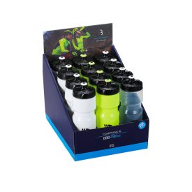   BBB Cycling kerékpáros kulacs display BWB-05D CompTank XL, 750ml, fehér/fekete, neon sárga, átlátszó/fekete (12 db)