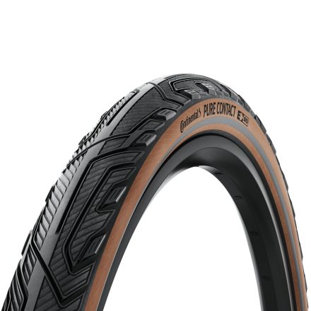 Continental kerékpáros külső gumi 50-584 Pure CONTACT 27,5x2,0 fekete/kávébarna, Skin grafit reflektoros, hajtogathatós - 1 éves defektgaranciával