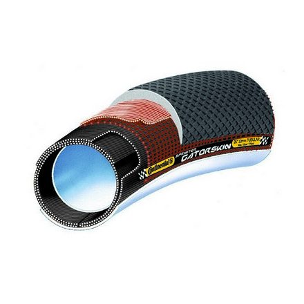 Continental tömlős kerékpáros külső gumi 28x25mm Sprinter GatorSkin fekete/fekete, DuraSkin