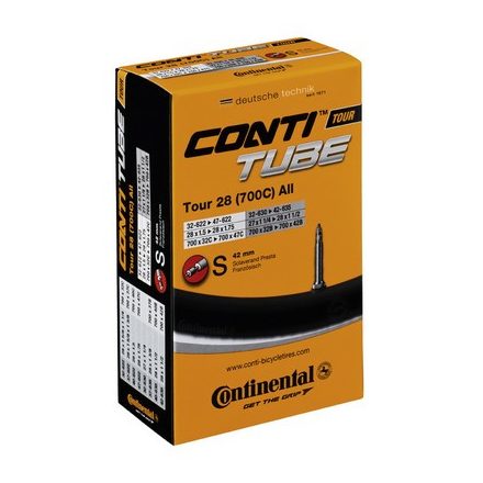 Continental kerékpáros belső gumi 47/62-584/622 Tour 28 wide D40 dobozos (Egységkarton: 25 db)