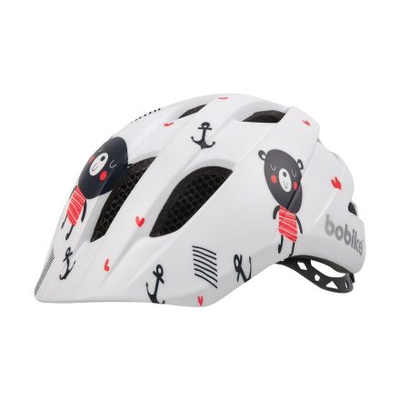 Bobike kerékpáros gyerek sisak PLUS, In-Mold, macis fehér/mintás, XS (48-53 cm)