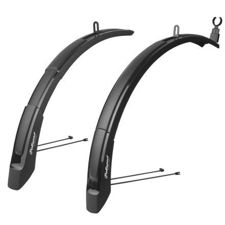Polisport első-hátsó sárvédő szett EXPANDER cross 26/27.5/29", 65 mm széles, pálcás (tengelyhez rögzíthető), fekete