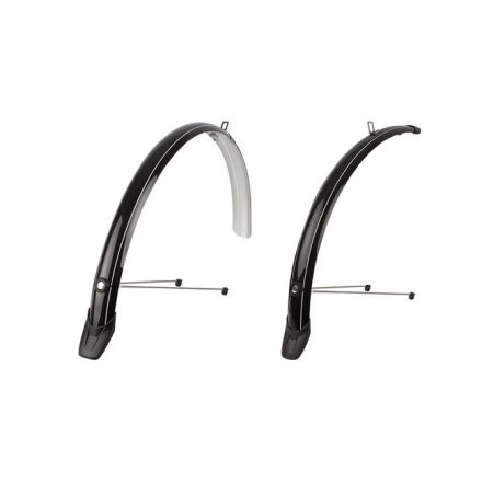 Polisport első-hátsó sárvédő szett TOWNY 26", 51 mm széles, alu, csavaros, pálcás, fekete