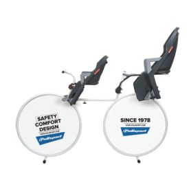   Polisport kerékpár alakú display (fehér) vázra+csomagtartóra szerelhető gyerekülések bemutatására