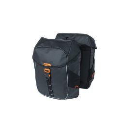   Basil dupla táska Miles Tarpaulin Double Bag, Universal Bridge System, fekete narancs