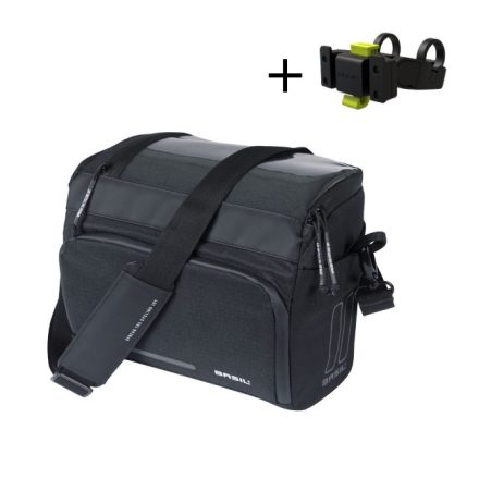 Basil kormánytáska Move Handlebar Bag, KF kompatibilis, kormányadapterrel (TBA 70177), fekete