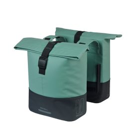   Basil dupla táska Cove Double Pannier Bag, Universal Bridge System, zöld/fekete