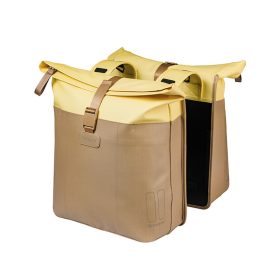   Basil dupla táska Vive Double Pannier Bag MIK, 28-35 l, homokszínű/sárga