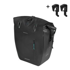   Basil egyoldalas táska Rivo L Single Bag, vízhatlan, MIK Hooks, 25-31 L, fekete