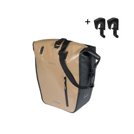   Basil egyoldalas táska Rivo L Single Bag, vízhatlan, MIK Hooks, 25-31 L, homokszínű/fekete