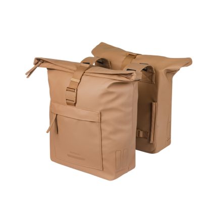 Basil dupla táska Brooklyn Double Pannier Bag, 41 l, homokszínű