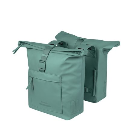 Basil dupla táska Brooklyn Double Pannier Bag, Universal Bridge System, zöld