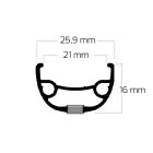 Abroncs RYDE RIVAL21 622 36h fekete disc szegecselt