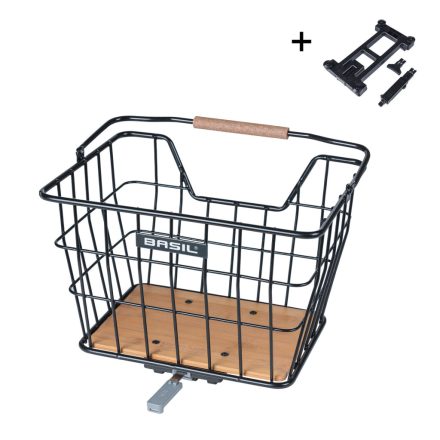 
Basil első vagy hátsó kosár Nordland MIK 2.0 adapterrel (TBA 70173) (TBA 70170 csomagtartó adapter nem tartozék), fekete