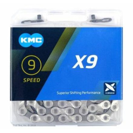 Lánc KMC X9 ezüst 1/2x11/128 116L